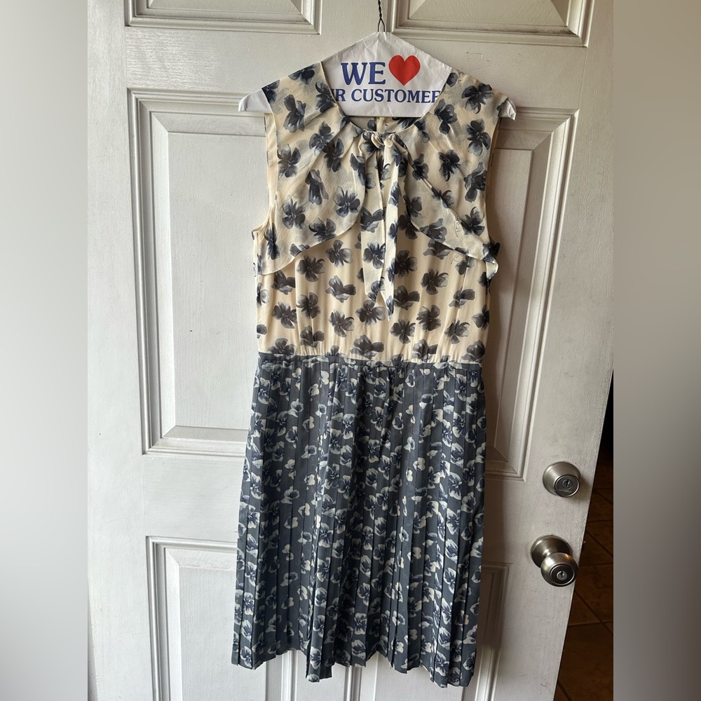 Tory Burch Cream and Black Floral Dress